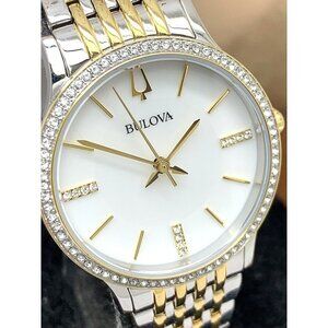 Bulova Women's Watch 98X118 Quartz Mother of Pearl Dial Two Tone Steel 3…